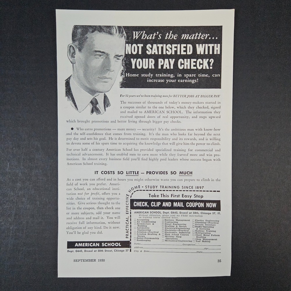 1950‎ American School Practical Home Study Training Vintage Print Ad Chicago IL
